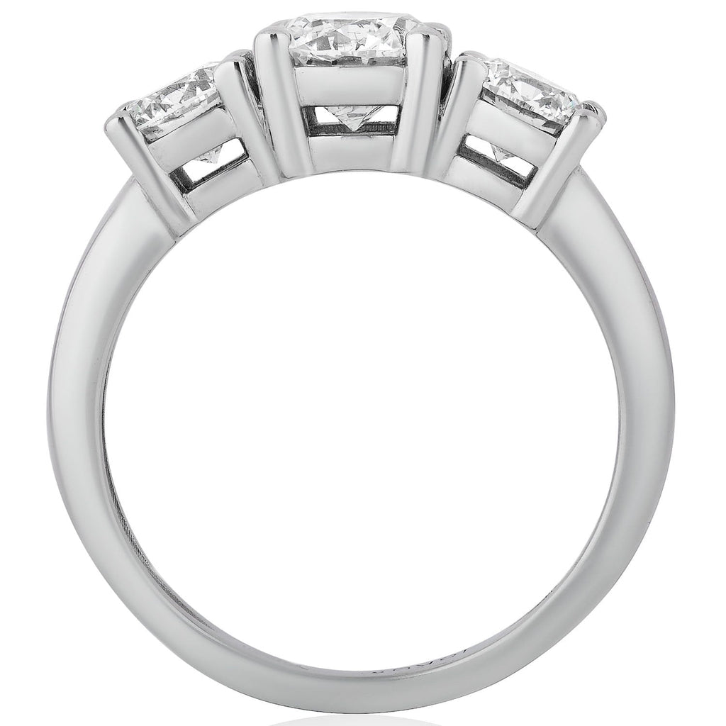 3 CTW AGI Certified Lab Grown Diamond (G-VS) Three Stone Engagement Ring in of 14K Gold