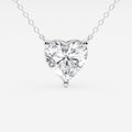 3.00 CTW Floating Heart Shape Lab Grown Diamond Solitaire Pendant Necklace F/G VS1 AGI Certified in 14K White or Yellow Gold