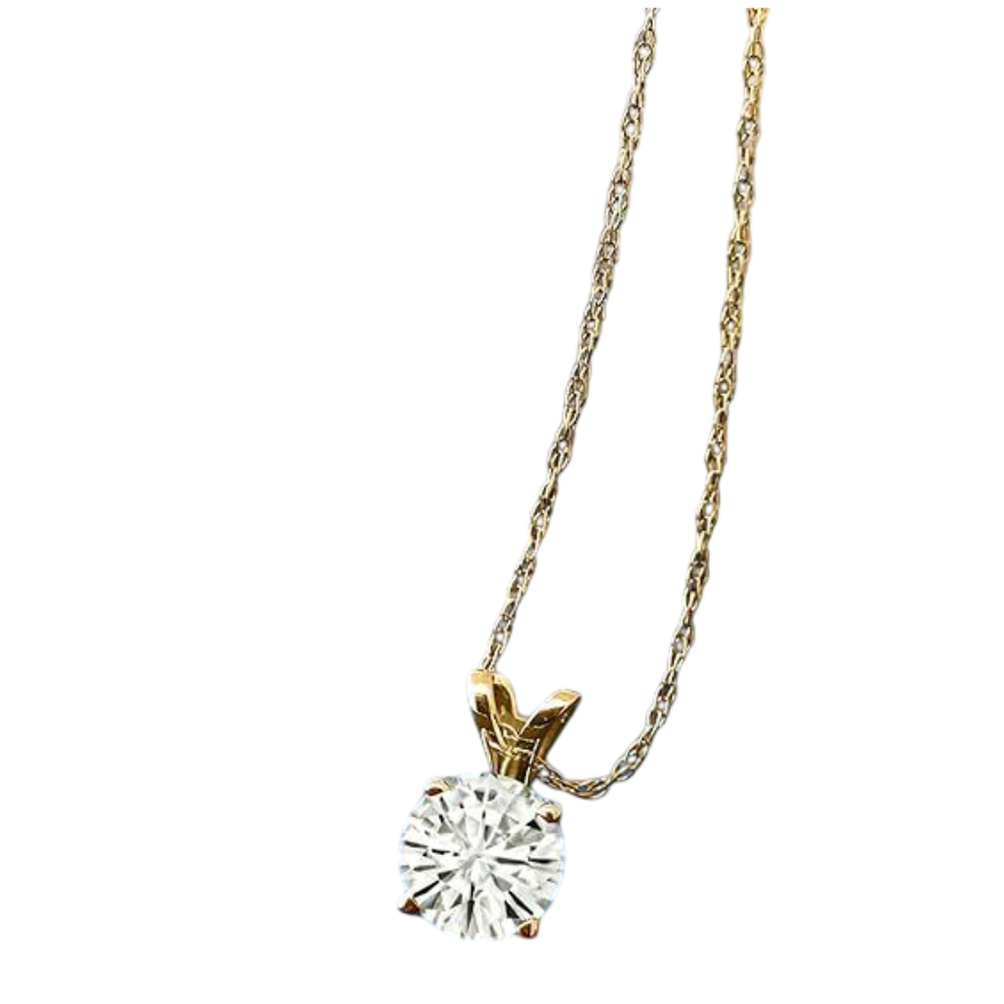 1.50 Ctw Round Lab Grown Diamond Pendant Necklace in 14K Gold – F Color VS Clarity | AGI Certified