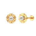 White Pearl Floral Earring for Helix Piercing