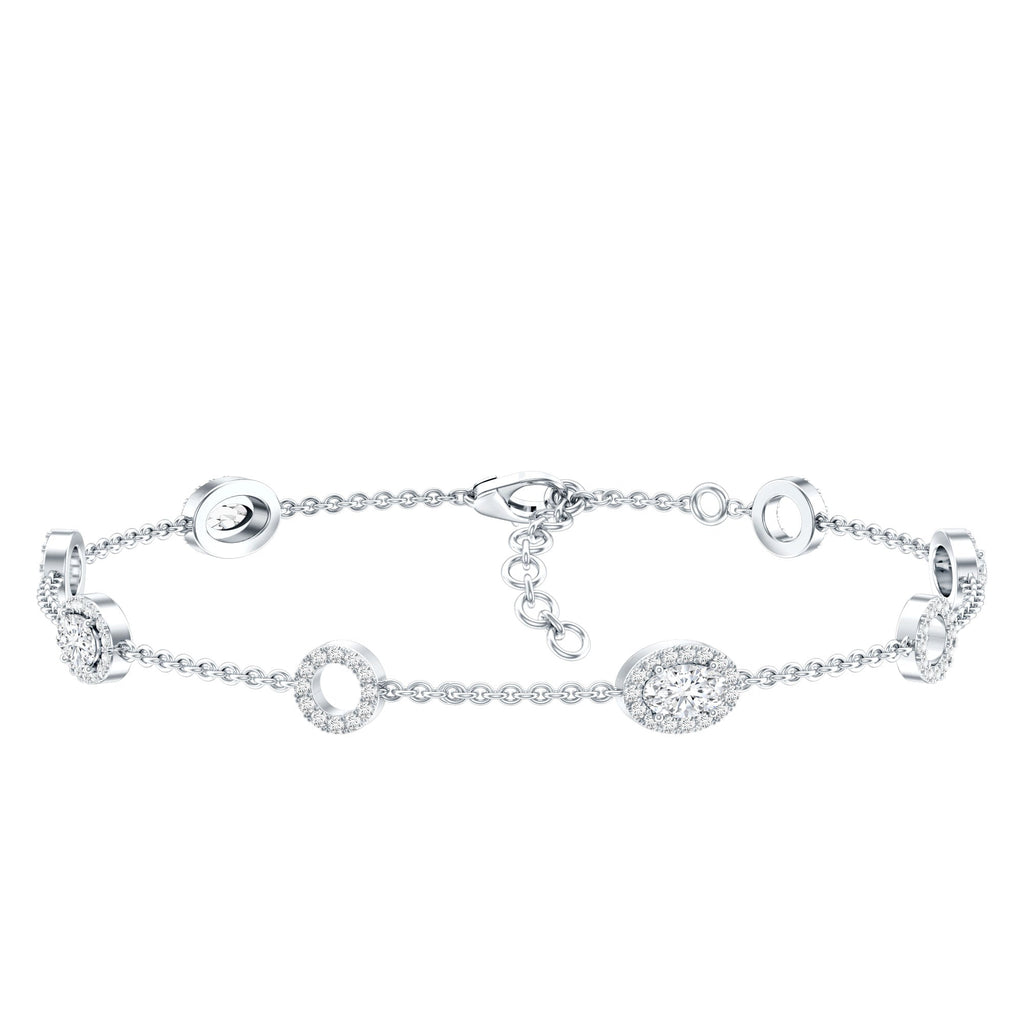 Lab Grown Diamond Bridal Station Chain Bracelet