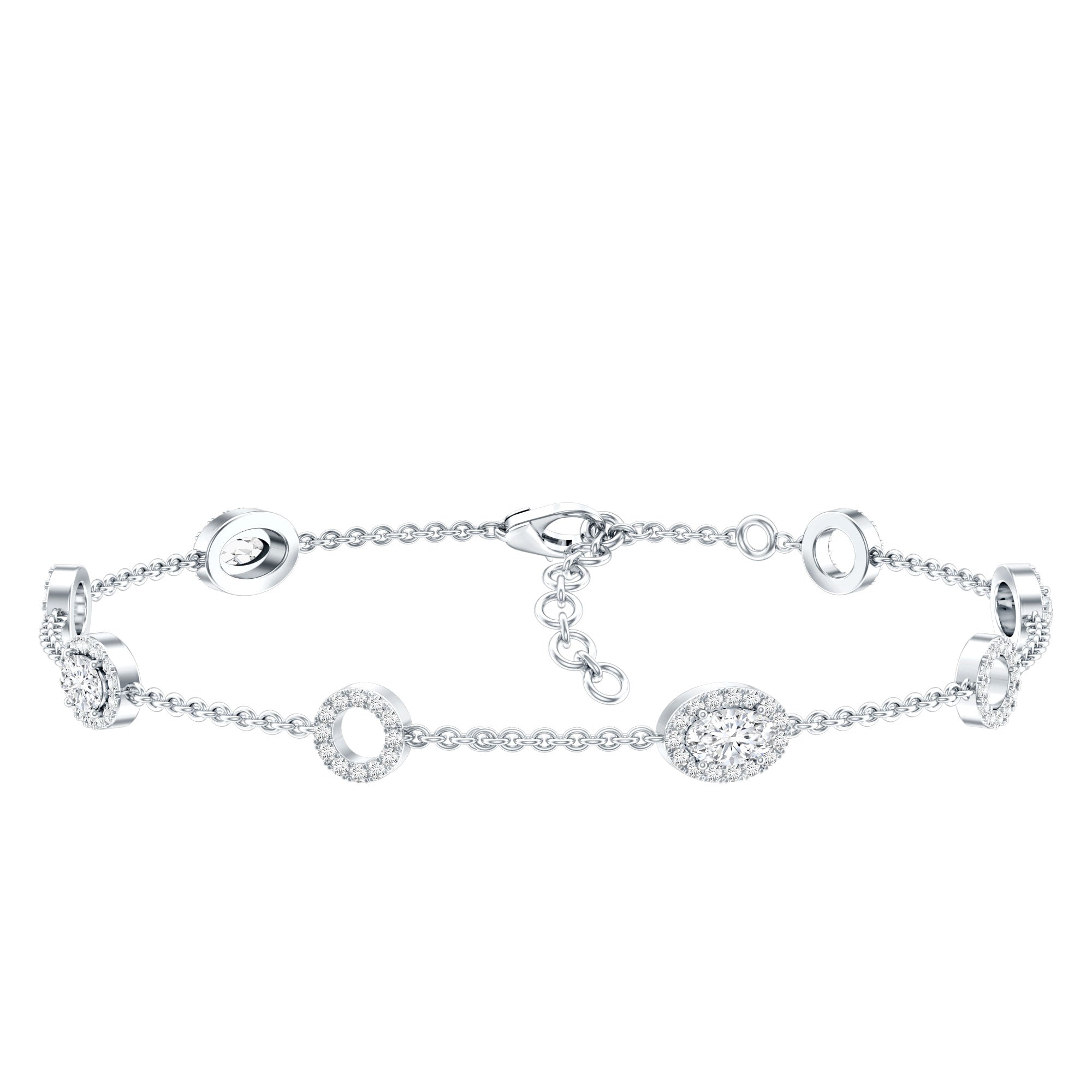 Lab Grown Diamond Bridal Station Chain Bracelet