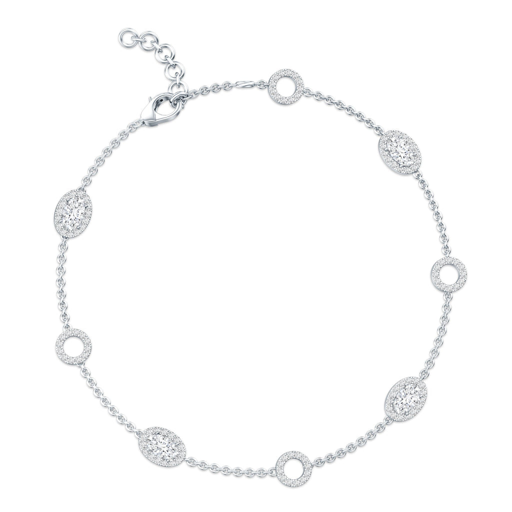 Lab Grown Diamond Bridal Station Chain Bracelet