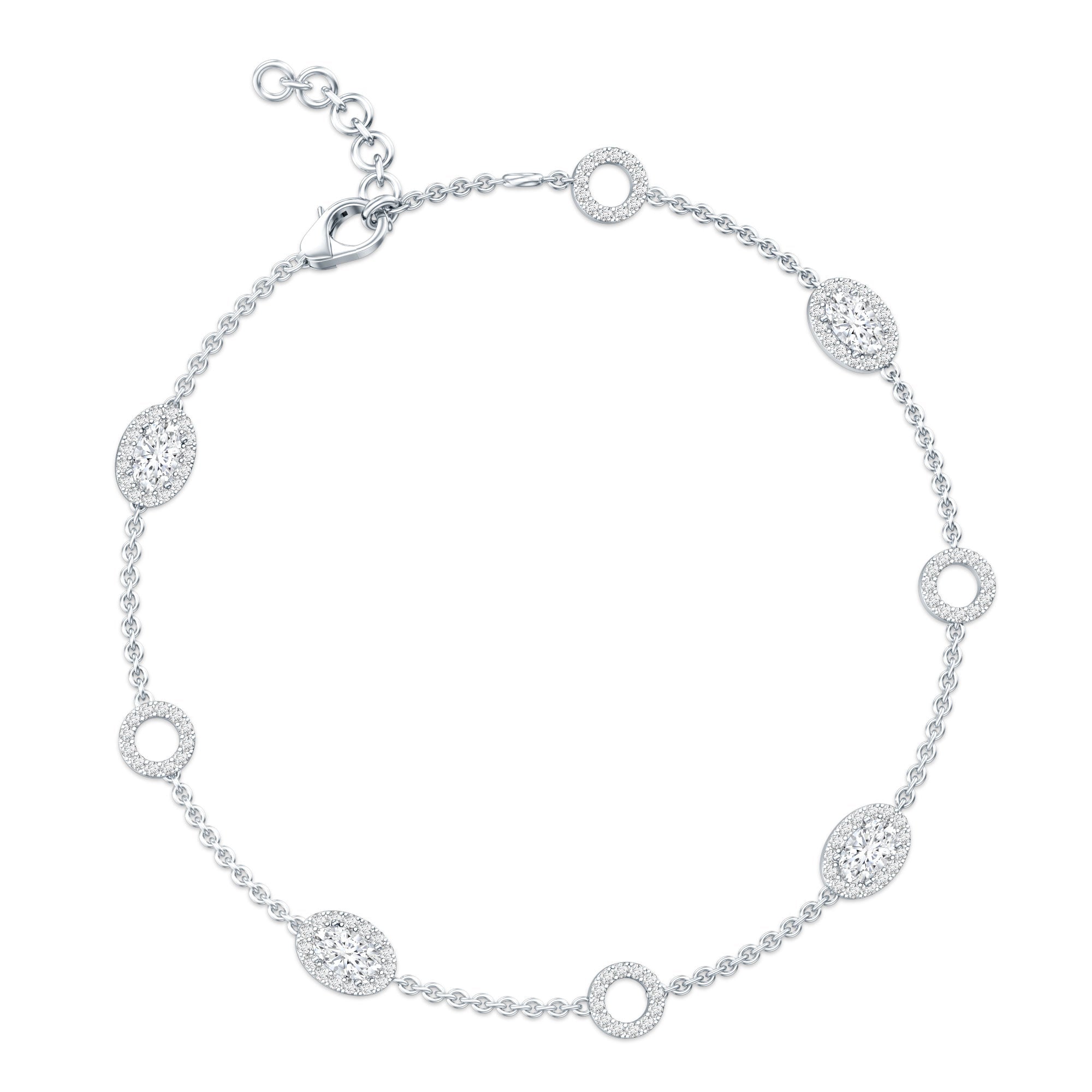 Lab Grown Diamond Bridal Station Chain Bracelet