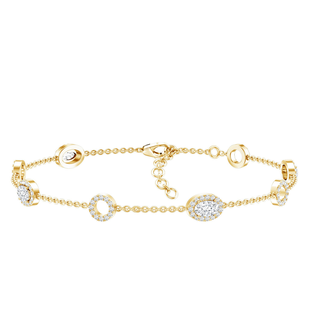 Lab Grown Diamond Bridal Station Chain Bracelet