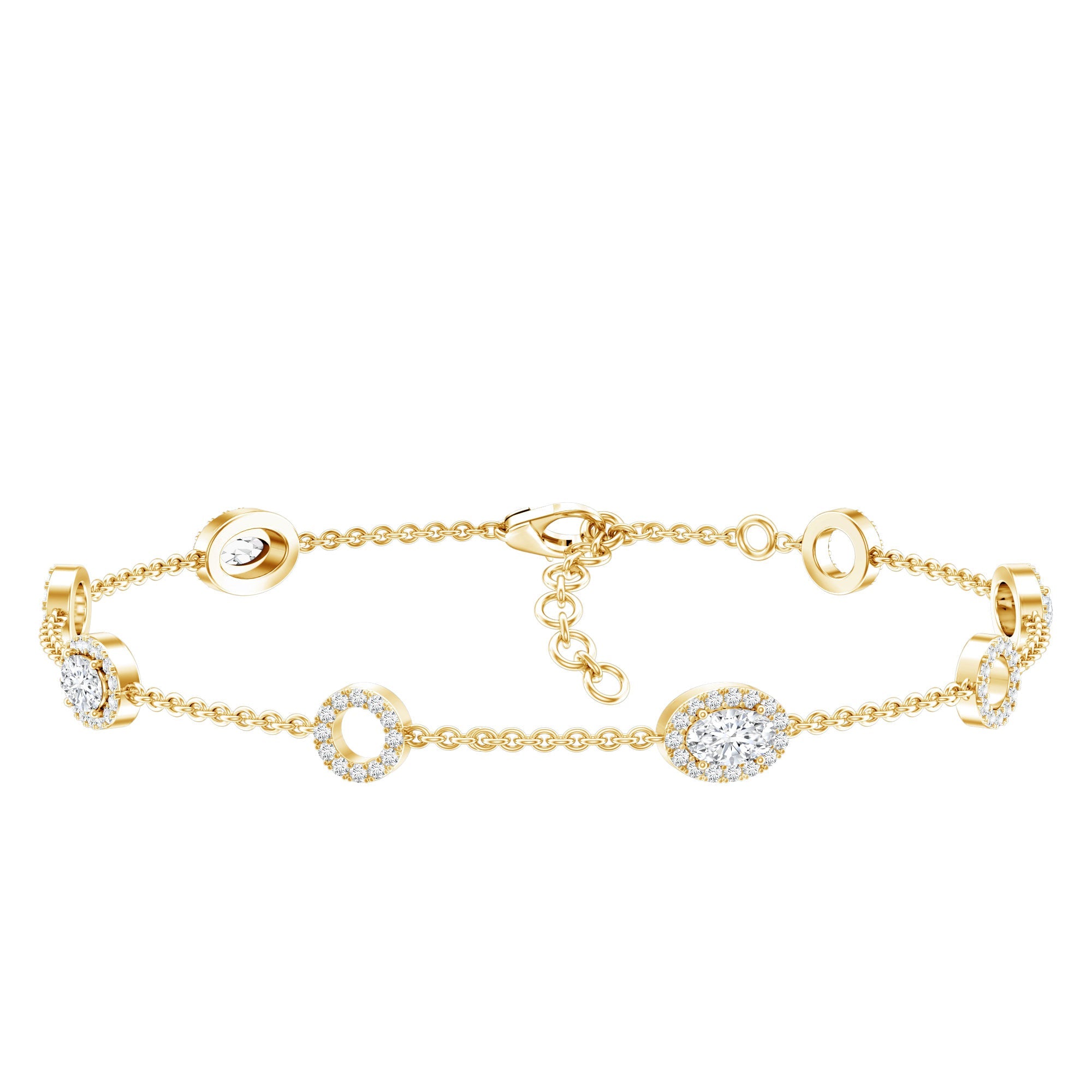 Lab Grown Diamond Bridal Station Chain Bracelet