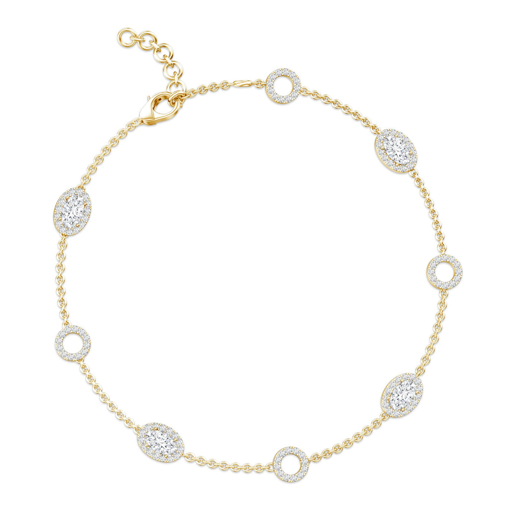 Lab Grown Diamond Bridal Station Chain Bracelet