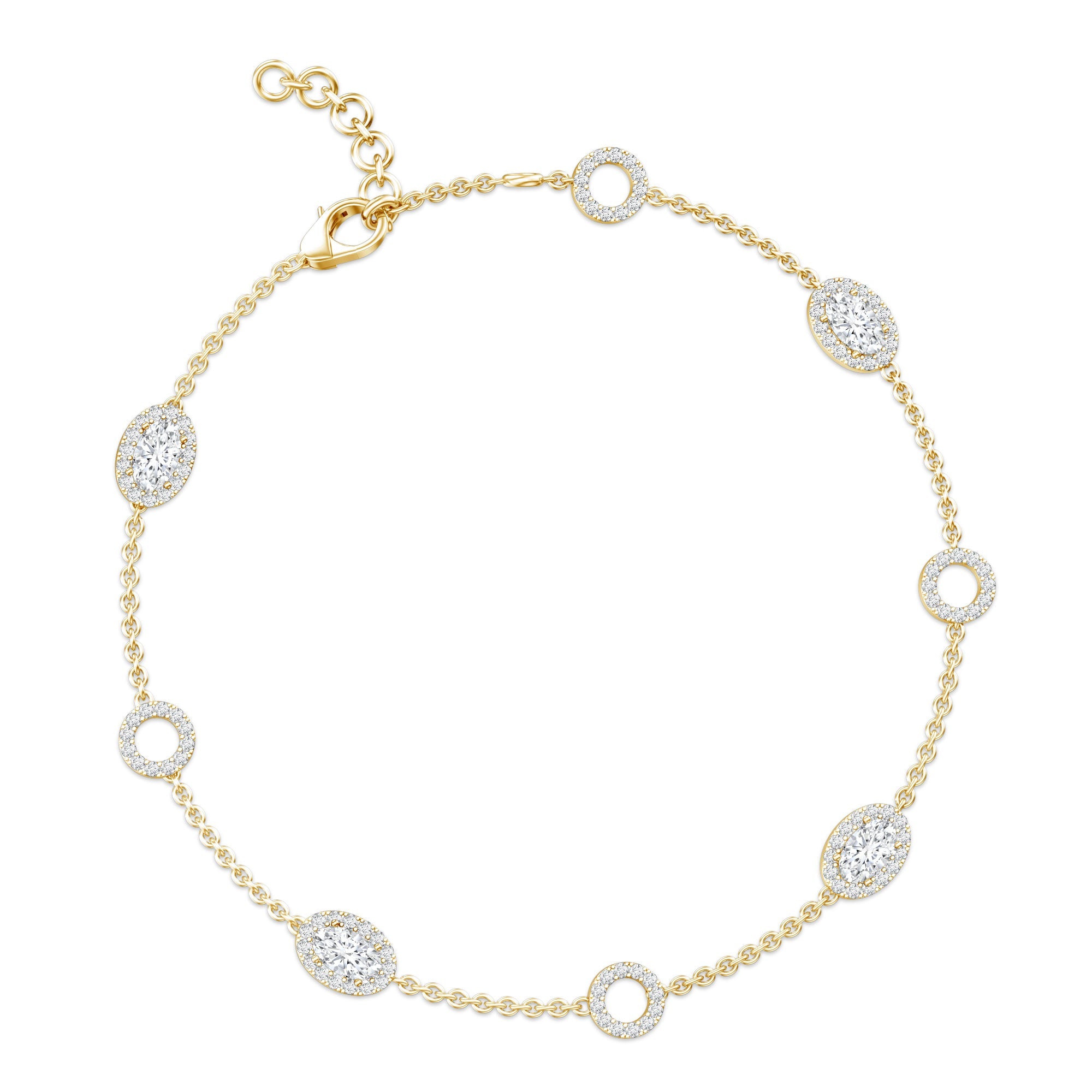 Lab Grown Diamond Bridal Station Chain Bracelet