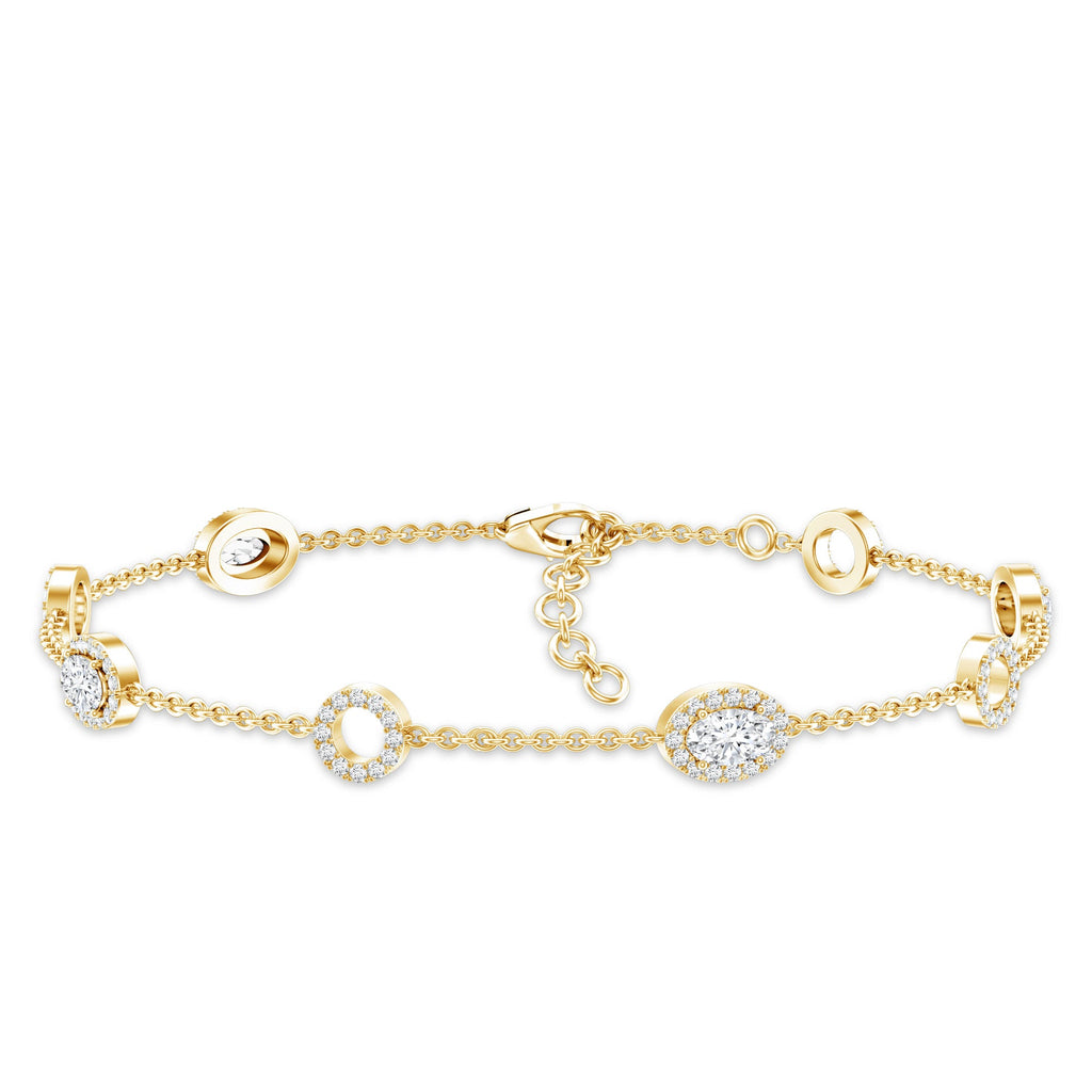 Lab Grown Diamond Bridal Station Chain Bracelet