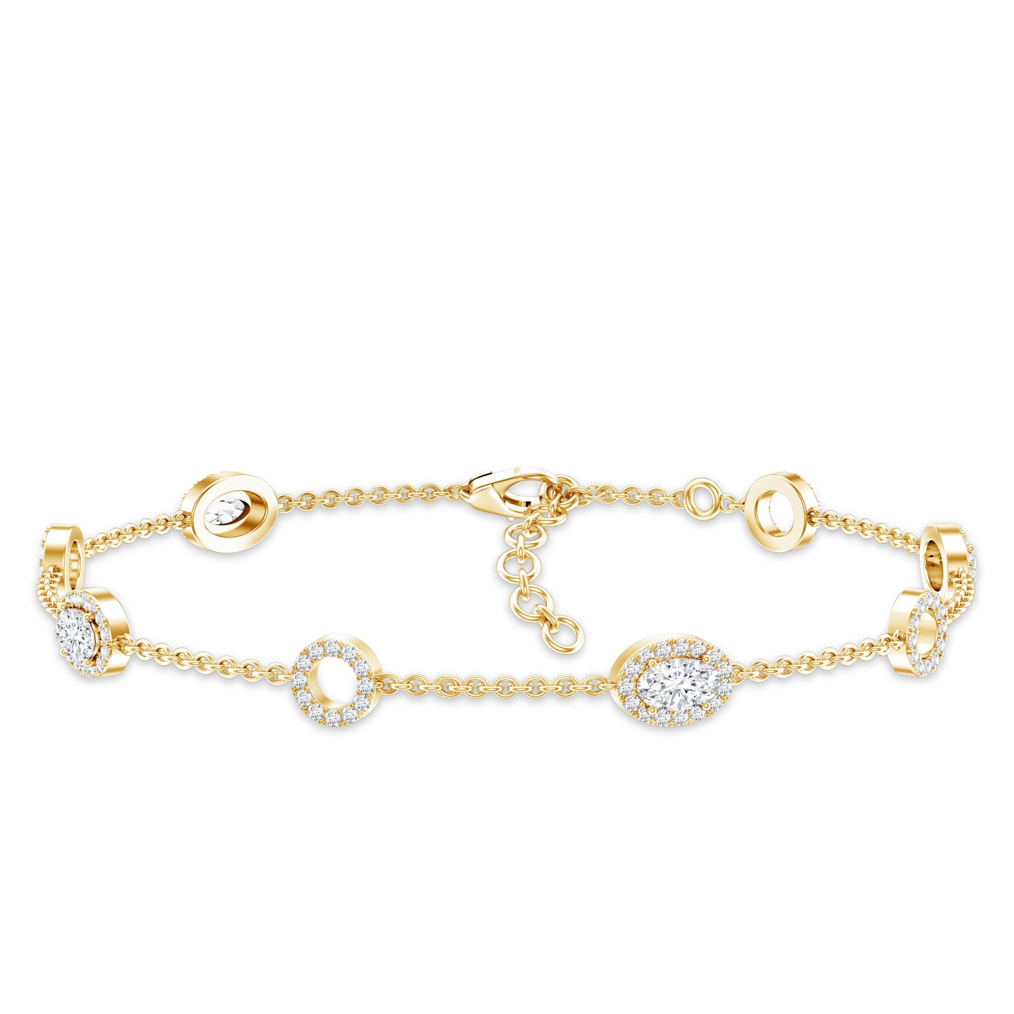 Lab Grown Diamond Bridal Station Chain Bracelet