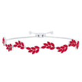 Marquise Lab Grown Ruby Leaf Bolo Bracelet