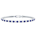 Certified Lab Grown Diamond and Sapphire Wedding Tennis Bracelet