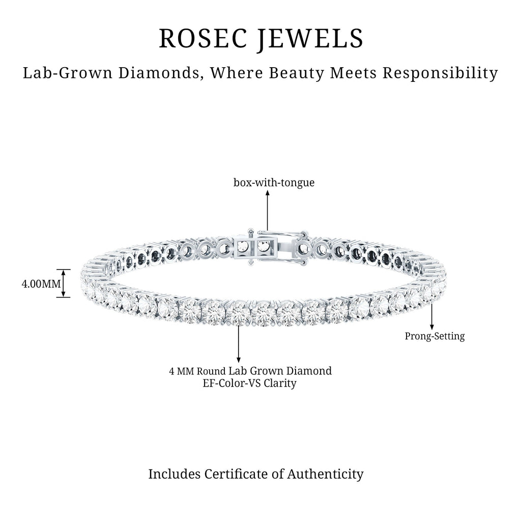 Certified Lab Grown Diamond Tennis Bracelet for Women