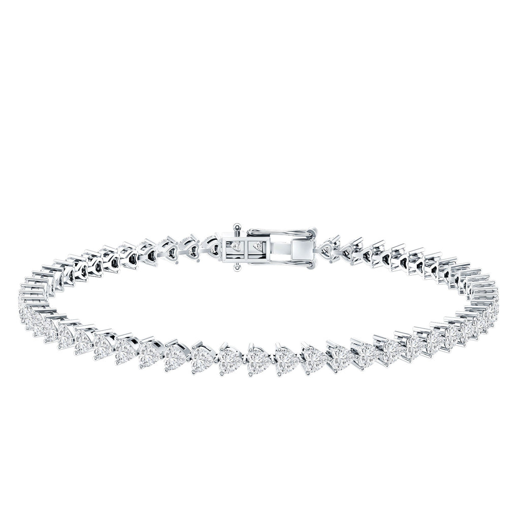 Lab Grown Diamond Heart Tennis Bracelet for Wedding