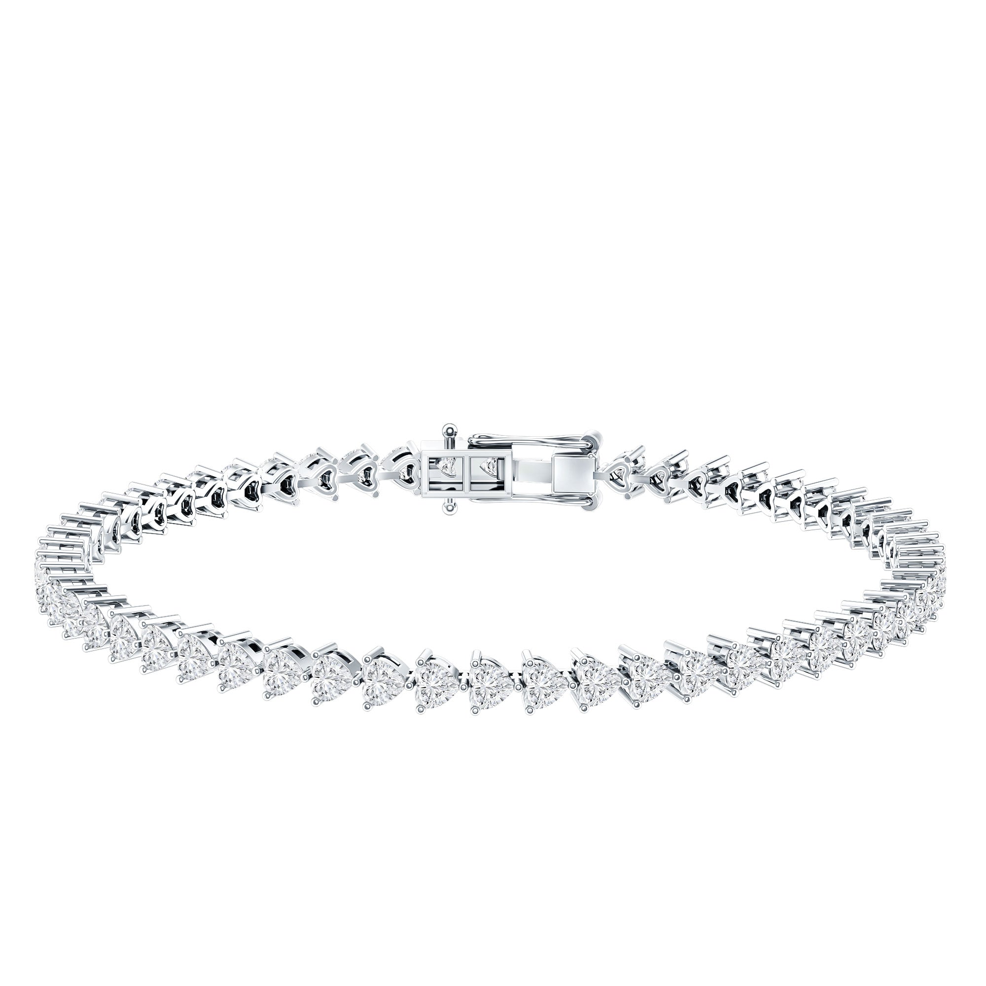 Lab Grown Diamond Heart Tennis Bracelet for Wedding