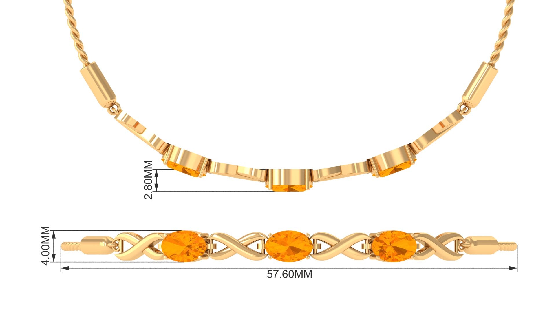 Natural Oval Fire Opal Infinity Bolo Bracelet for Women