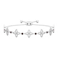 Genuine Garnet Flower Bracelet with Bolo Chain