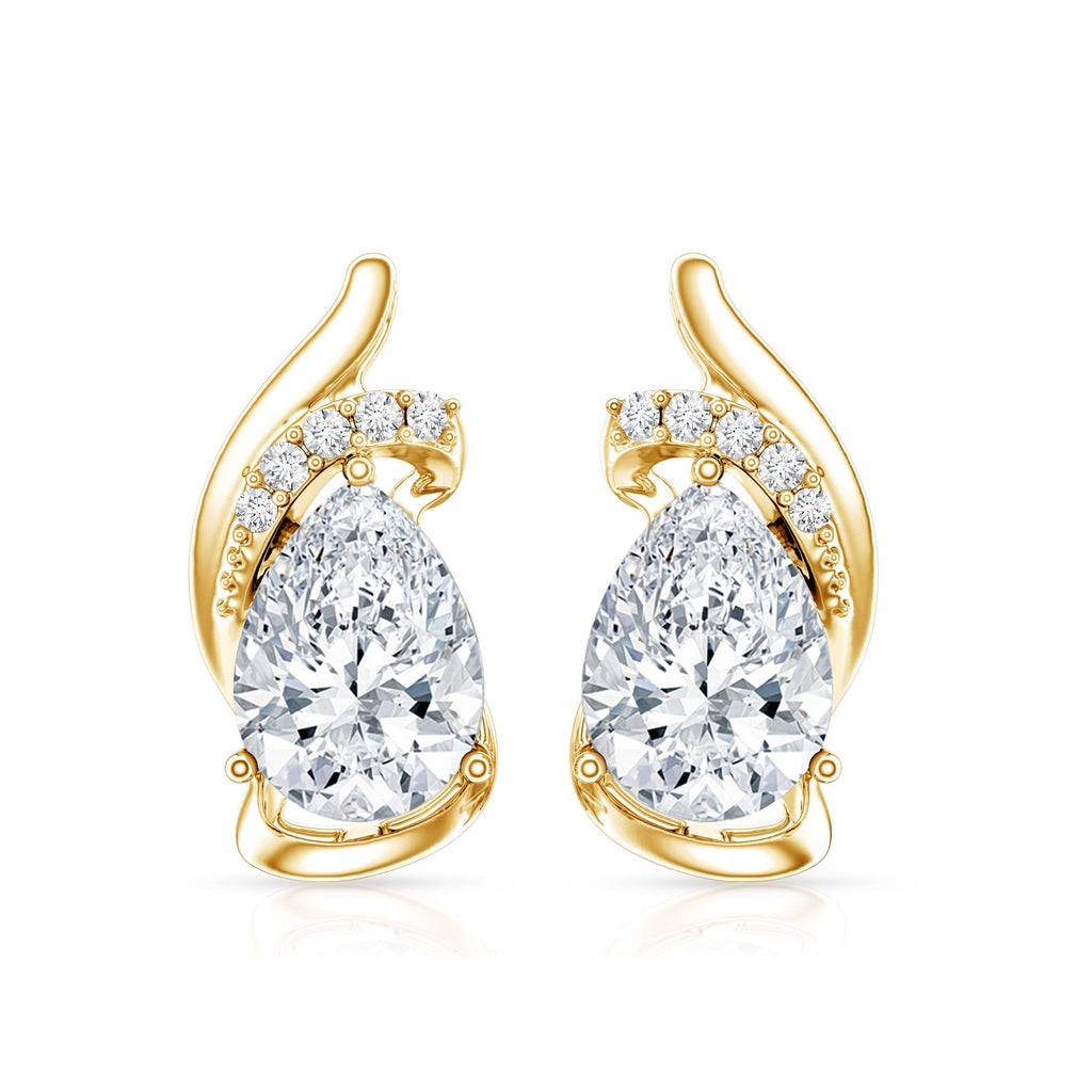 1.3 Carat Certified Lab Grown Diamond Teardrop Stud Earrings