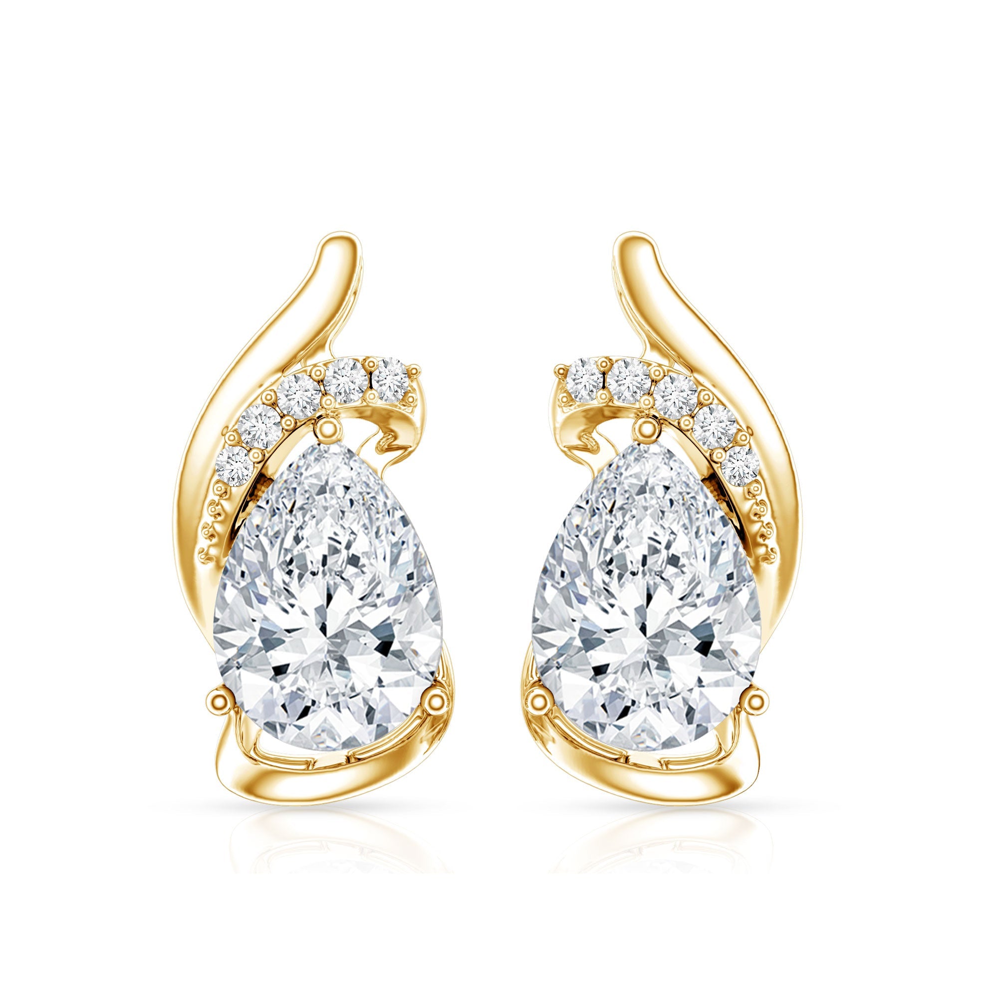 1.3 Carat Certified Lab Grown Diamond Teardrop Stud Earrings