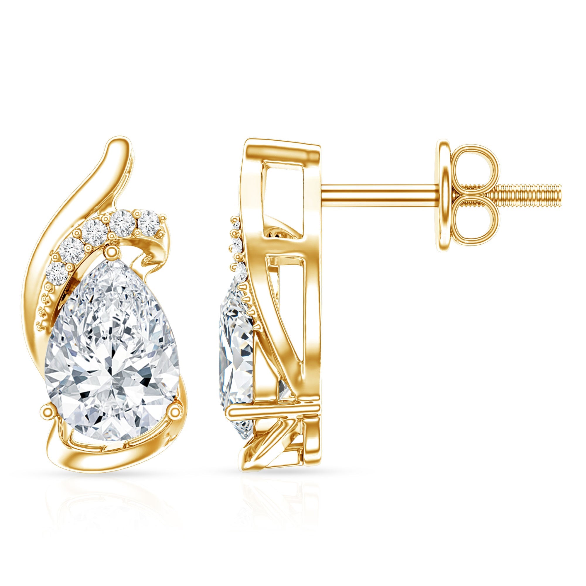 1.3 Carat Certified Lab Grown Diamond Teardrop Stud Earrings