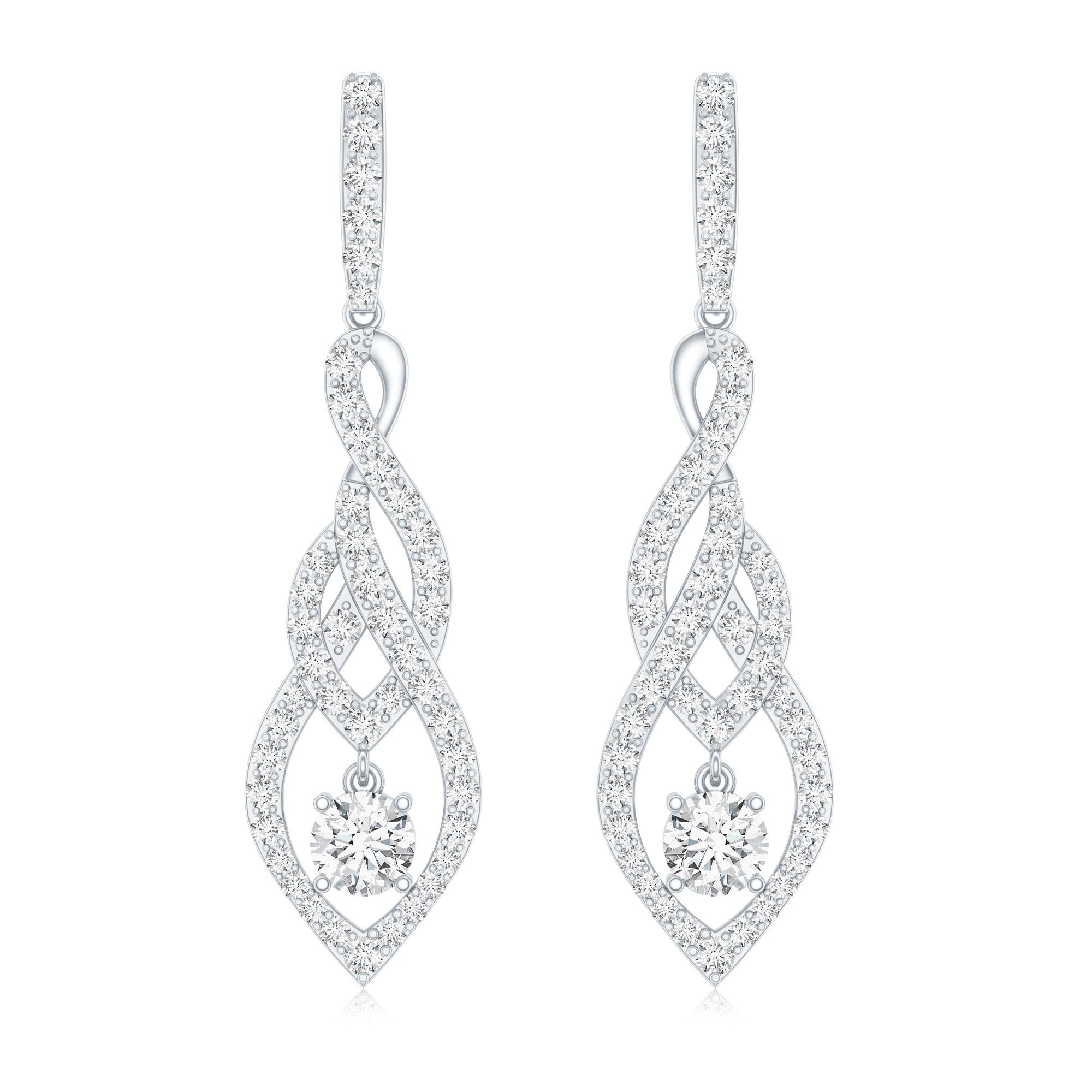Lab Grown Diamond Long Statement Earrings
