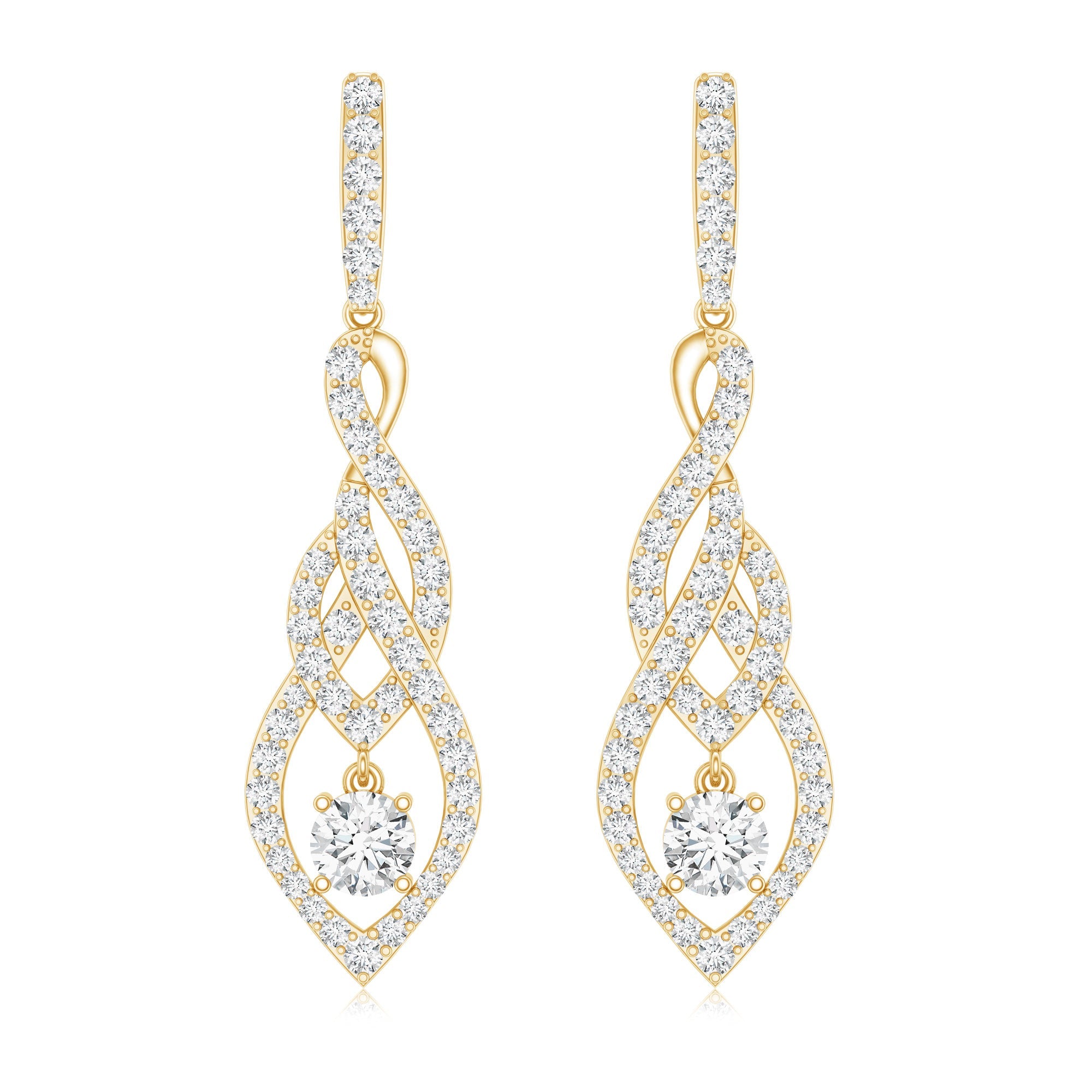 Lab Grown Diamond Long Statement Earrings