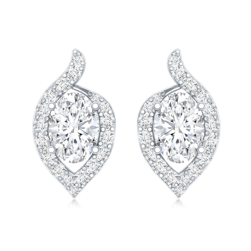 Certified 1.5 Carat Oval Lab Grown Diamond Stud Earrings For Women