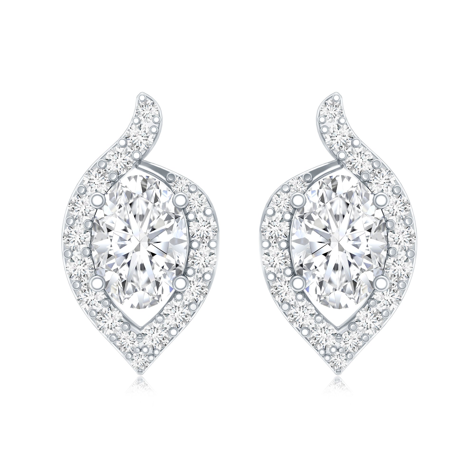 Certified 1.5 Carat Oval Lab Grown Diamond Stud Earrings For Women