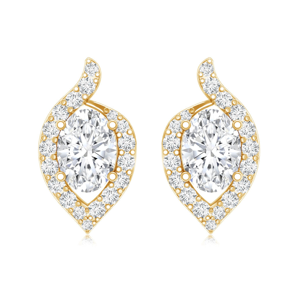 Certified 1.5 Carat Oval Lab Grown Diamond Stud Earrings For Women