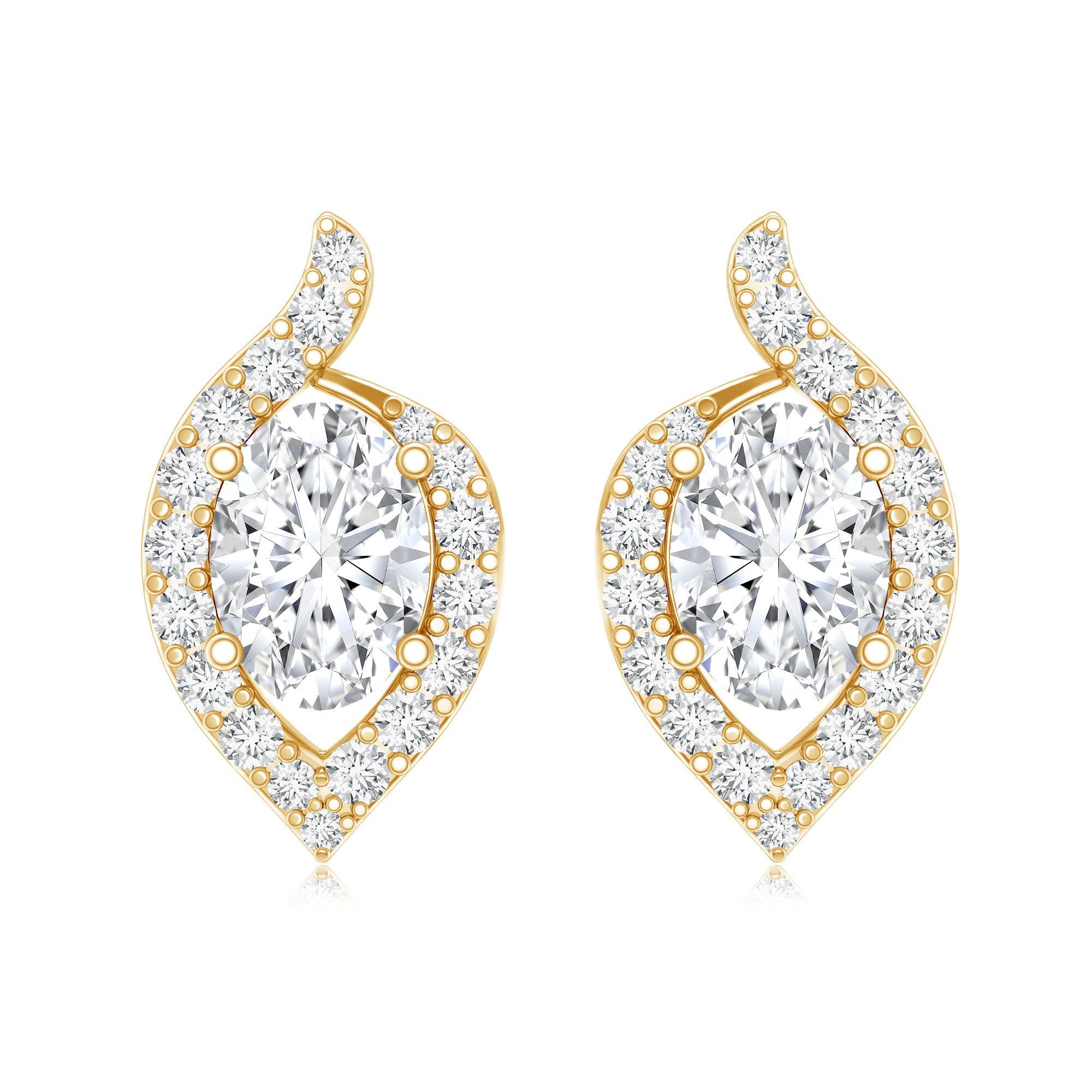 Certified 1.5 Carat Oval Lab Grown Diamond Stud Earrings For Women