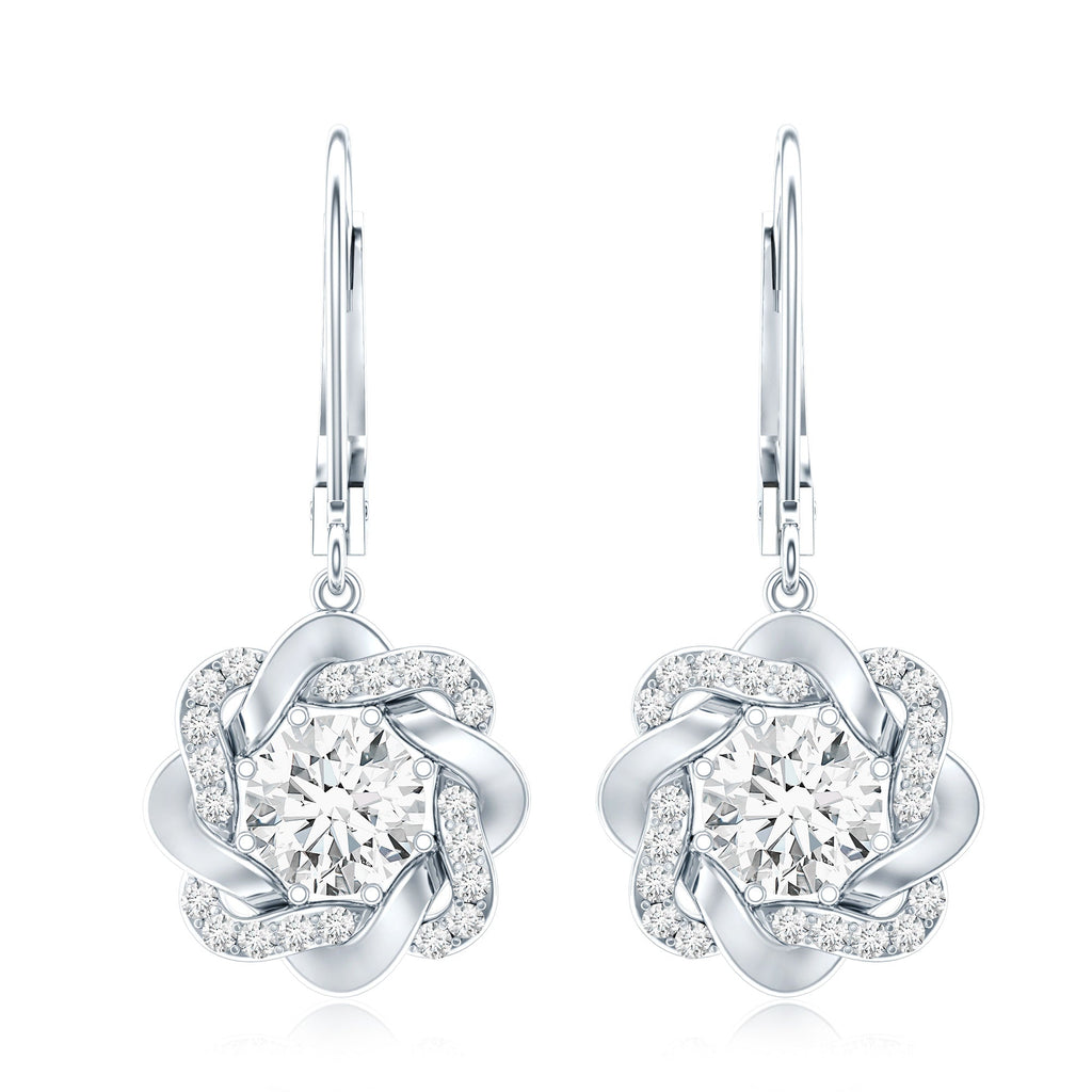 Lab Grown Diamond Flower Hoop Earrings For Her