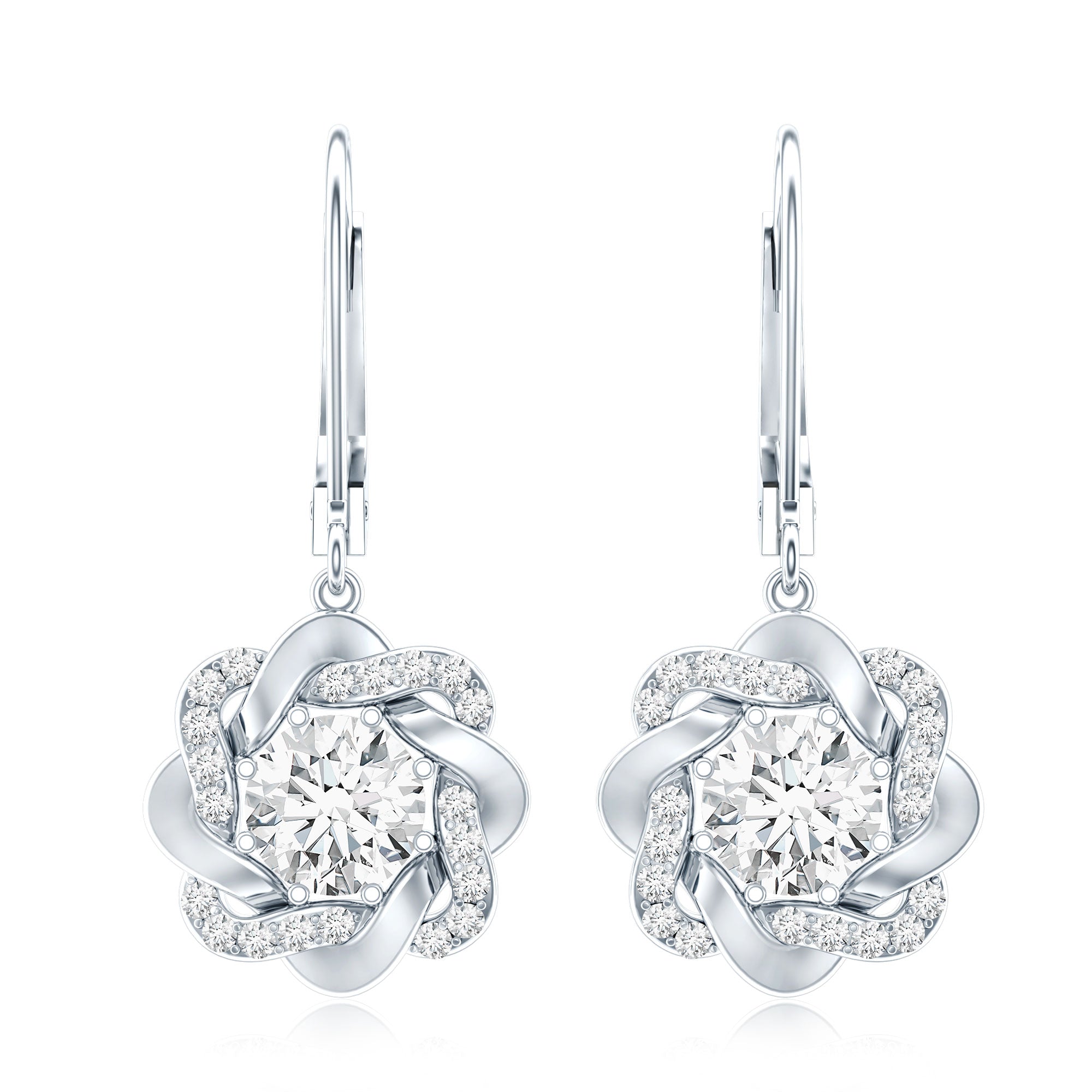 Lab Grown Diamond Flower Hoop Earrings For Her