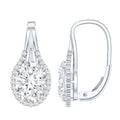 Certified 2.5 Carat Lab Grown Diamond Halo Designer Earrings