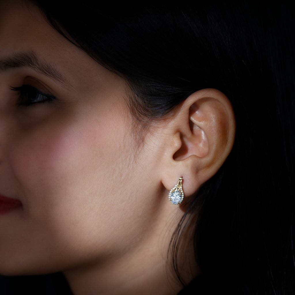 Certified 2.5 Carat Lab Grown Diamond Halo Designer Earrings