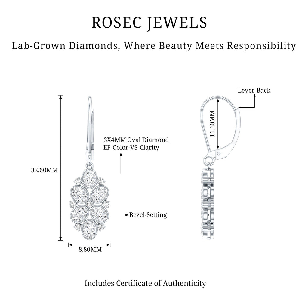 Certified Lab Grown Diamond Designer Drop Earrings