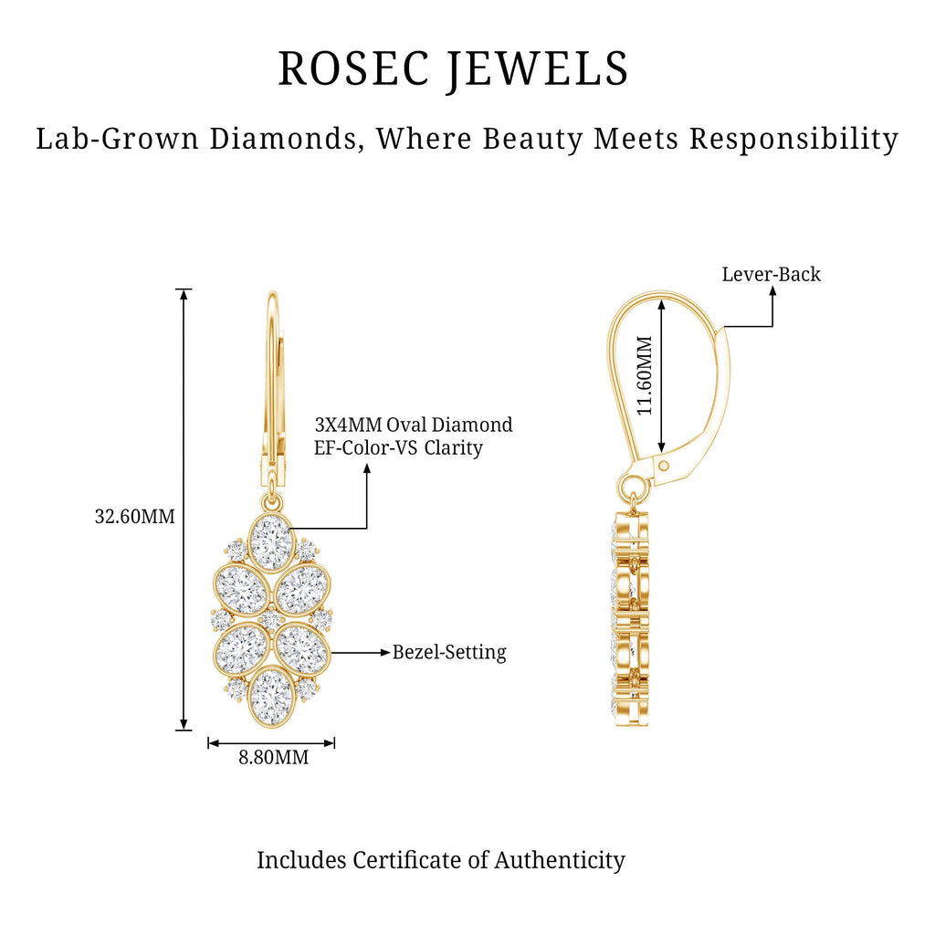 Certified Lab Grown Diamond Designer Drop Earrings