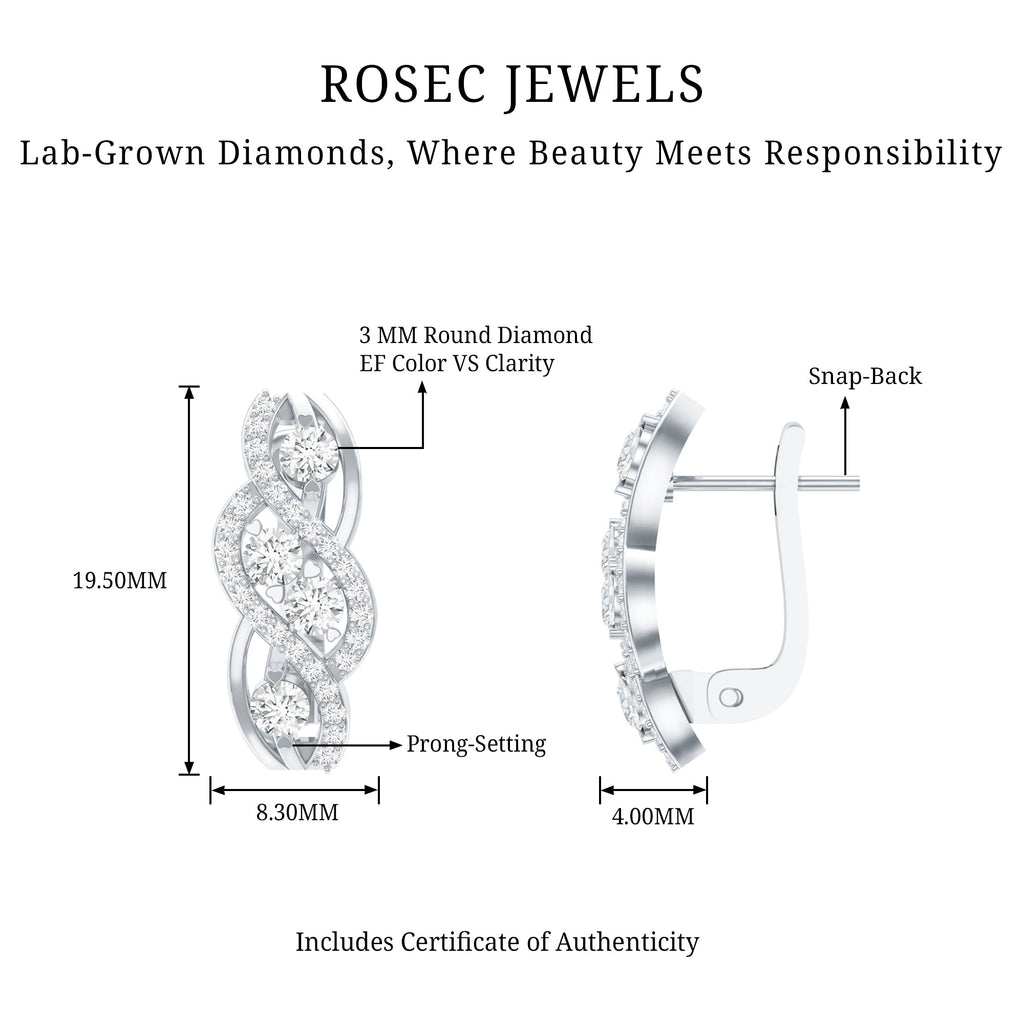 Lab Grown Diamond Infinity Earrings For Women