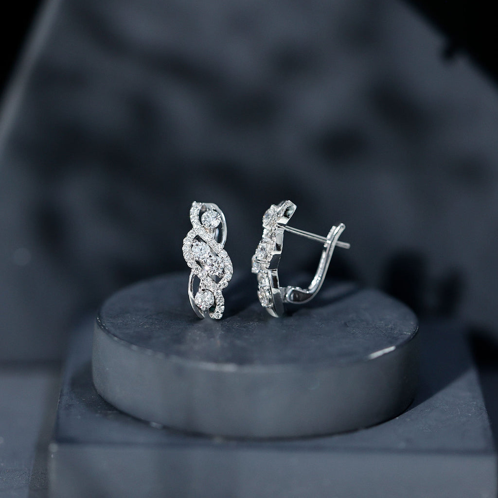 Lab Grown Diamond Infinity Earrings For Women
