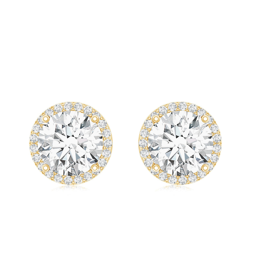 Round Halo Lab Grown Diamond Earring For Women