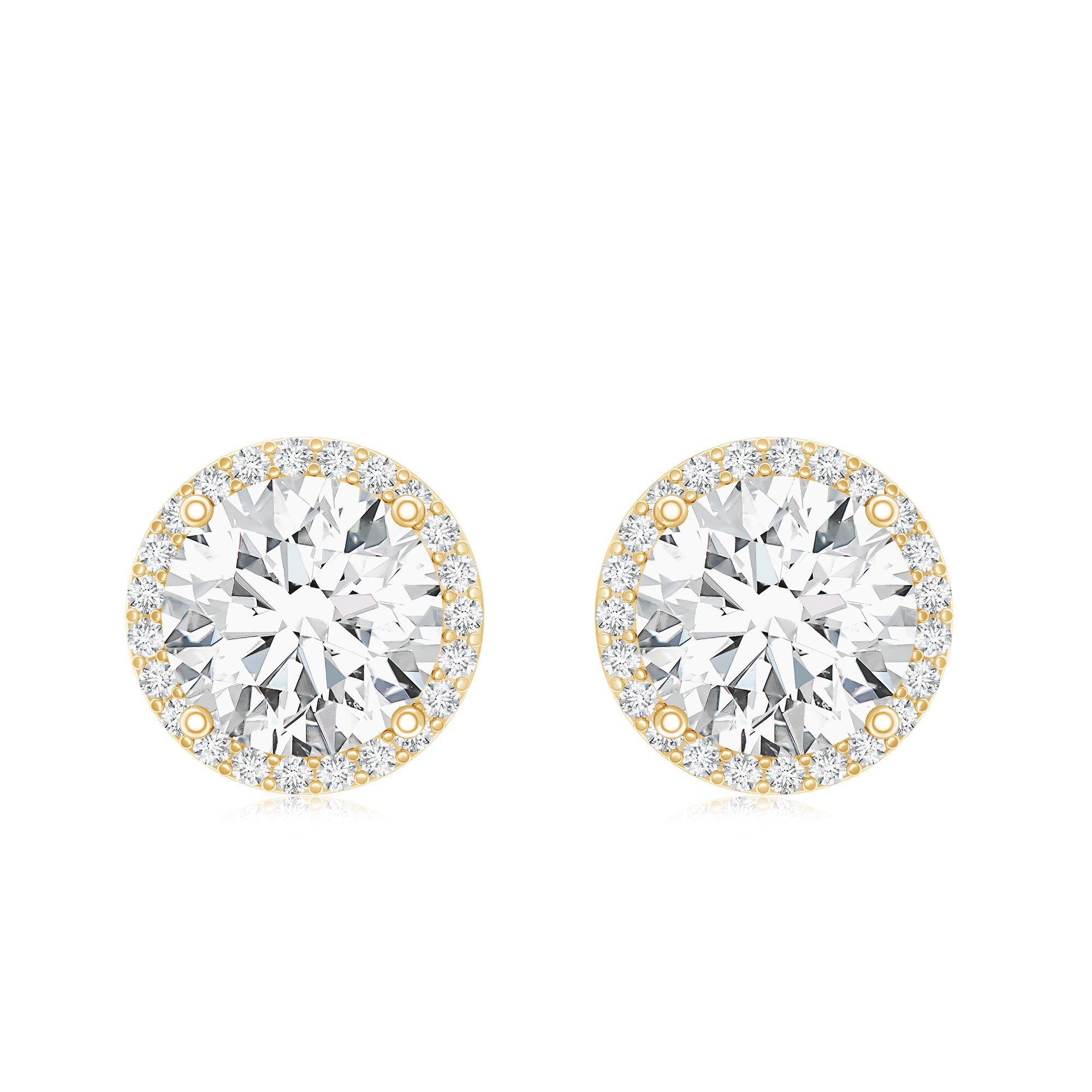 Round Halo Lab Grown Diamond Earring For Women