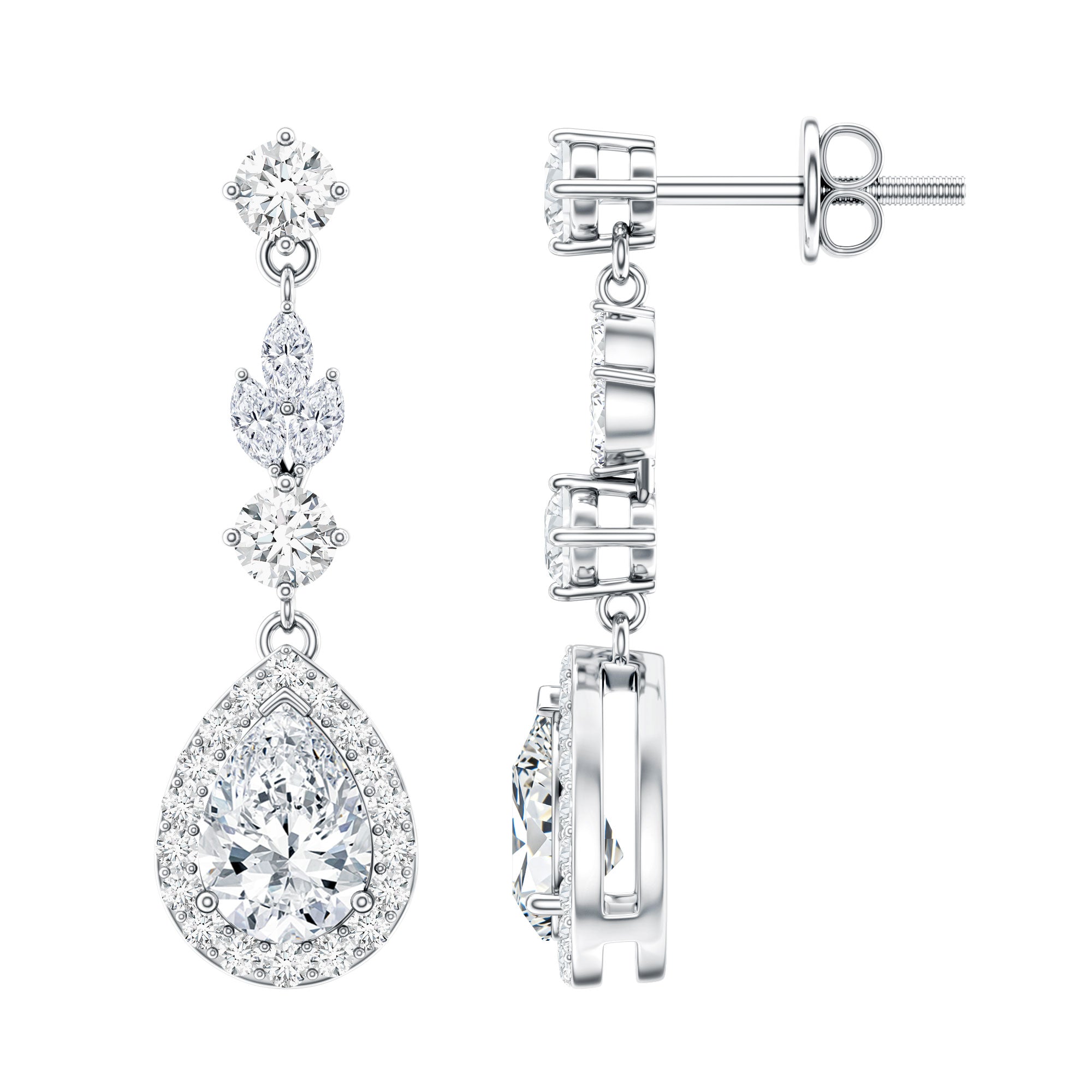 Certified Lab Grown Diamond Dangling Earrings