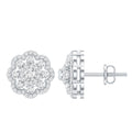 Certified Lab Grown Diamond Flower Bridal Stud Earrings