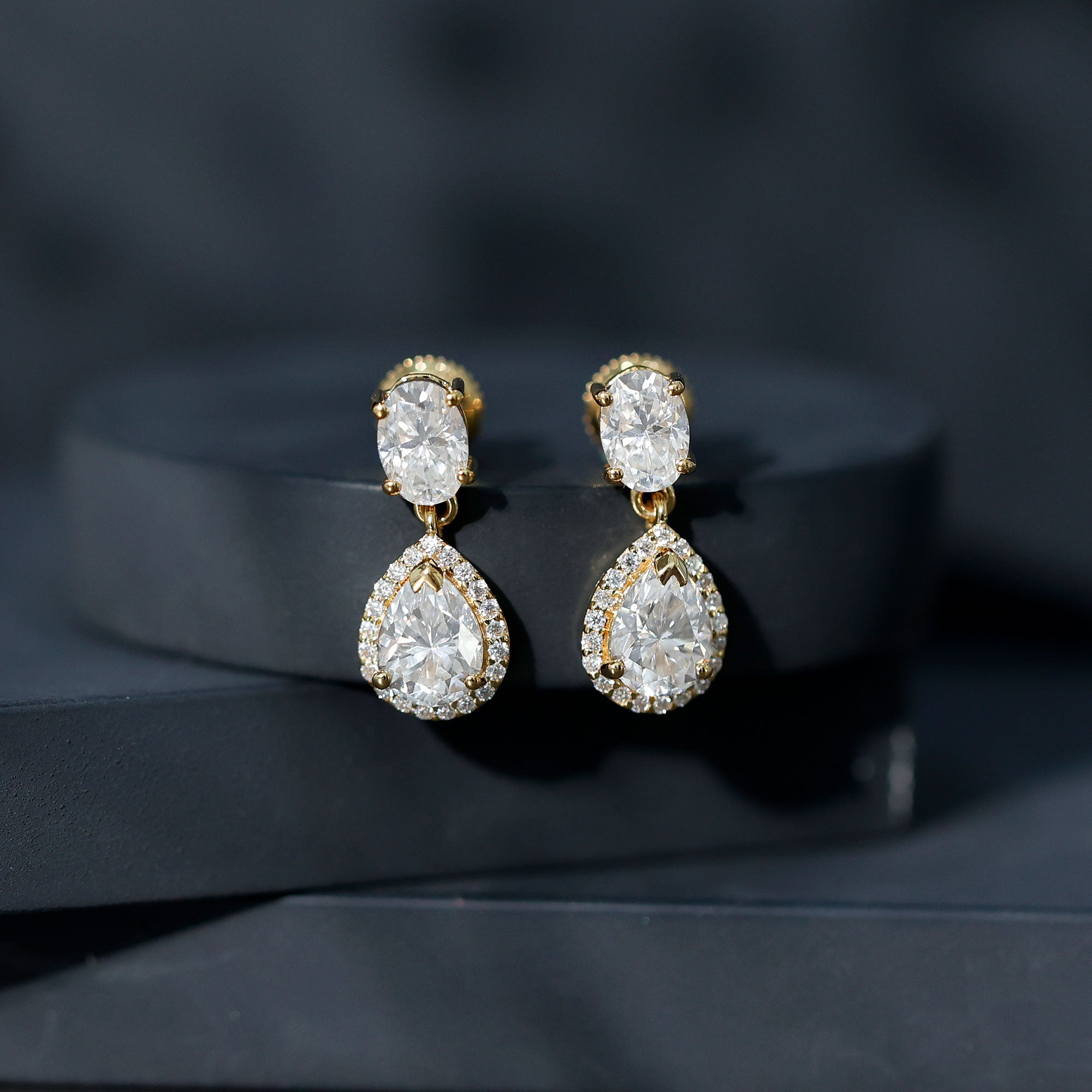 Dangling Lab Grown Diamond Bridal Earrings