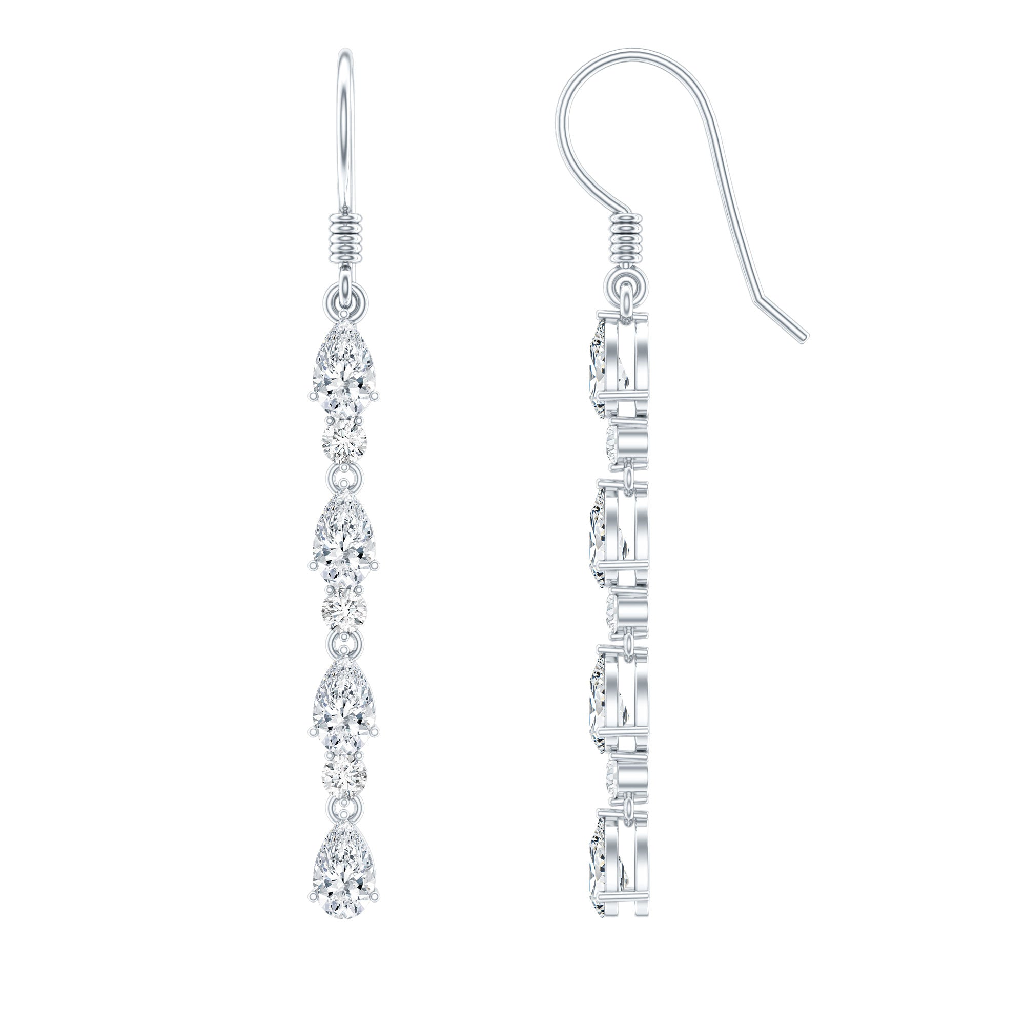 Lab Grown Diamond Long Dangling Earrings