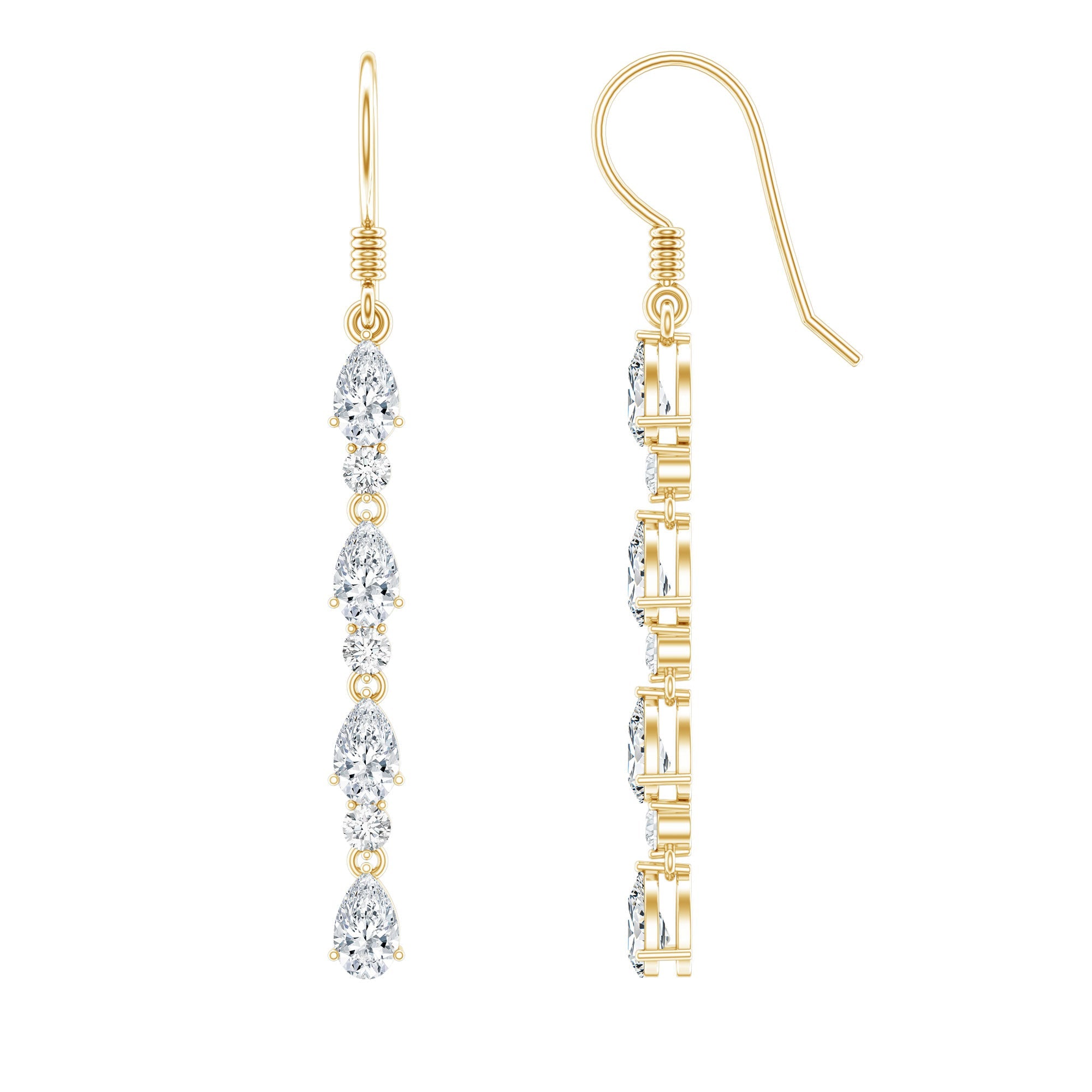 Lab Grown Diamond Long Dangling Earrings
