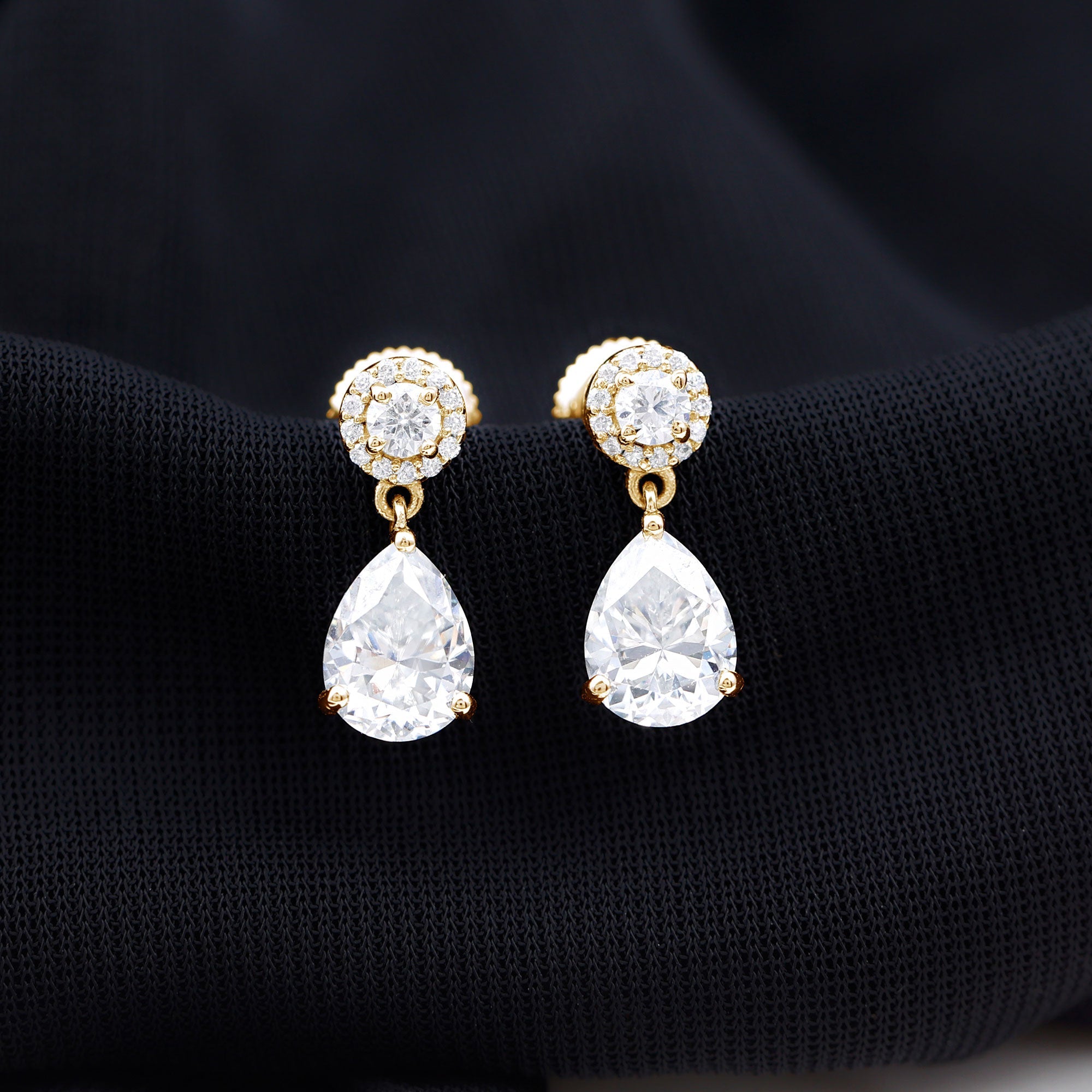Certified Lab Grown Diamond Dangling Bridal Earrings