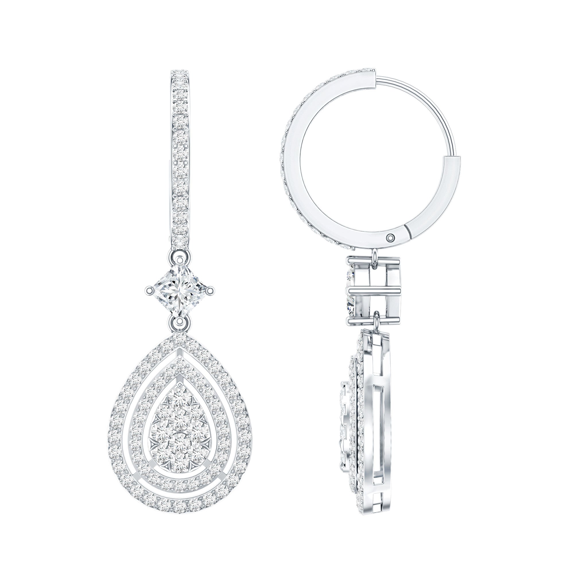 Certified Lab Created Diamond Wedding Earrings For Bride