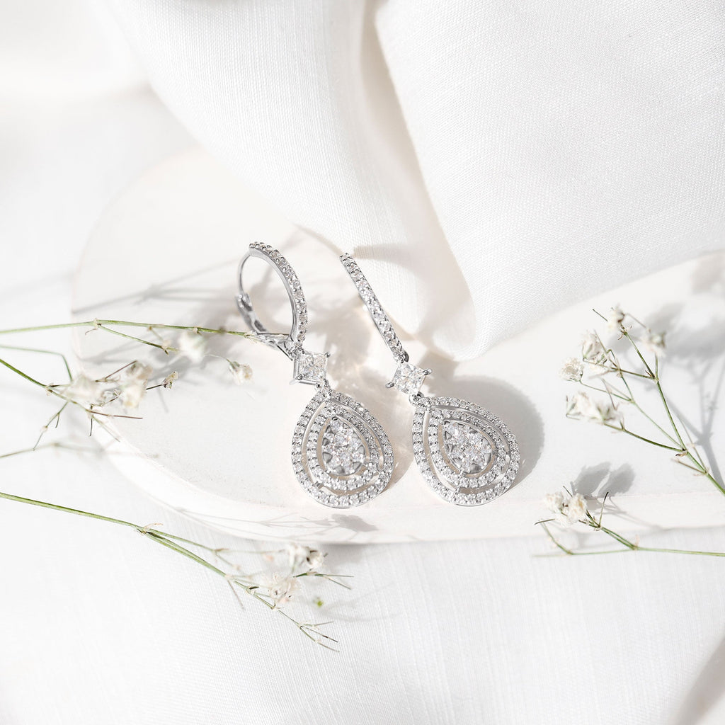 Certified Lab Created Diamond Wedding Earrings For Bride