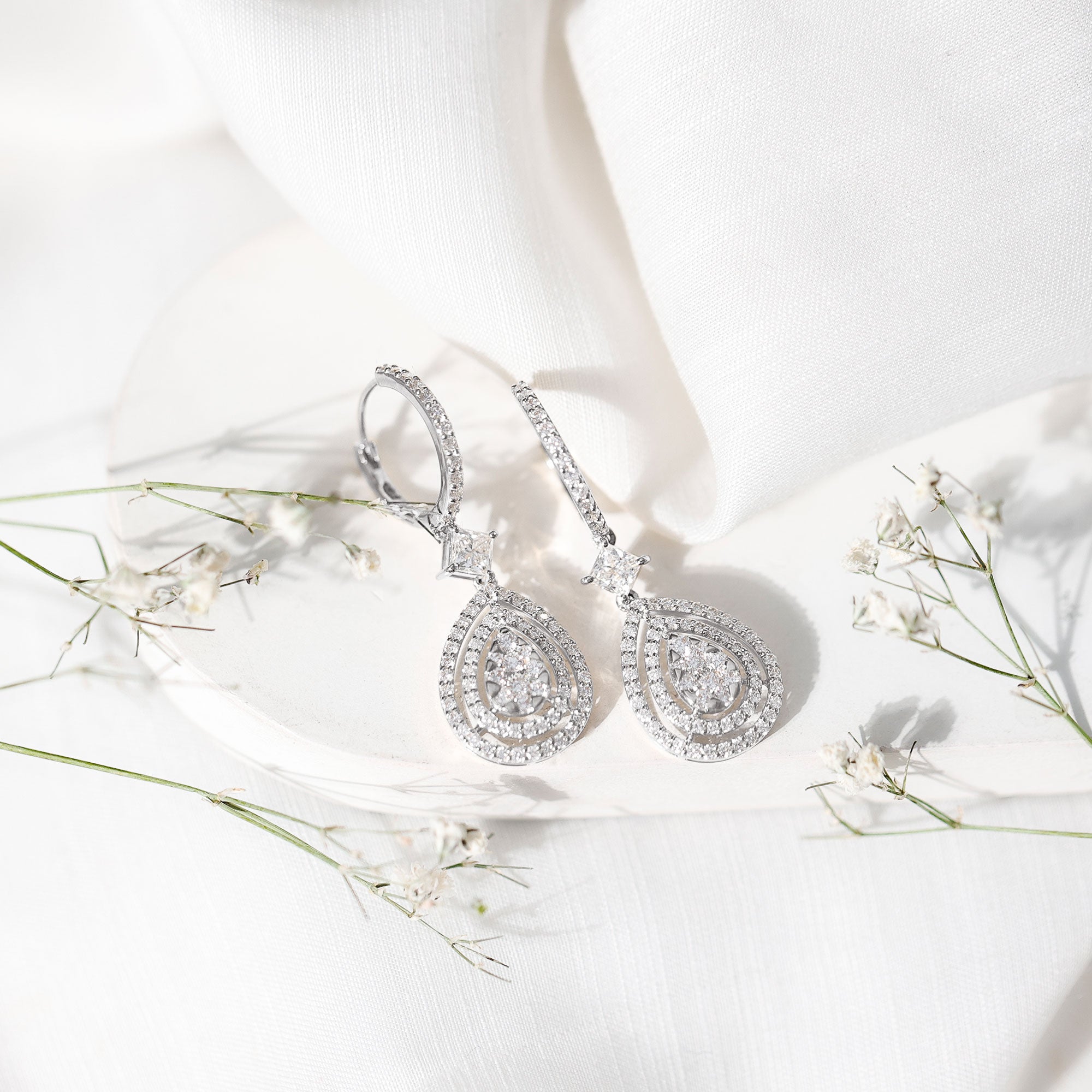 Certified Lab Created Diamond Wedding Earrings For Bride