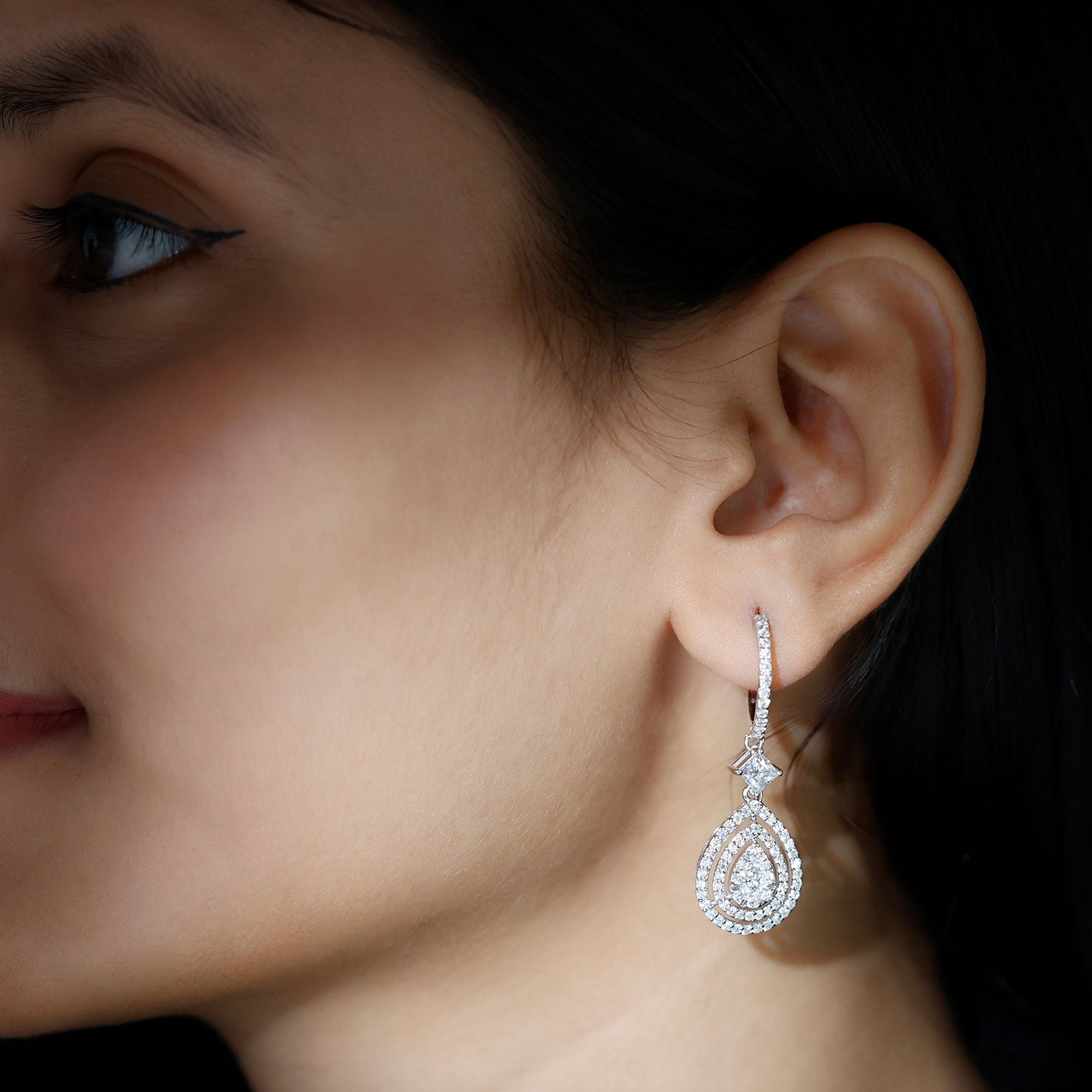 Certified Lab Created Diamond Wedding Earrings For Bride